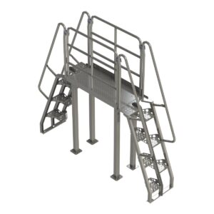 Stainless Steel Crossover Ladder, 68 Degree, Alternating Tread