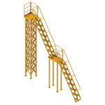 Alternating Tread Stair Intermediate Landing With Left Exit Top Platform