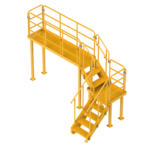 Left-Turn Intermediate Landing with Work Platform