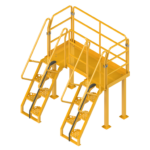 Alternating Tread U-Turn Crossover Stair