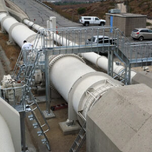 Galvanized Alternating Tread Stair Crossover, Wastewater