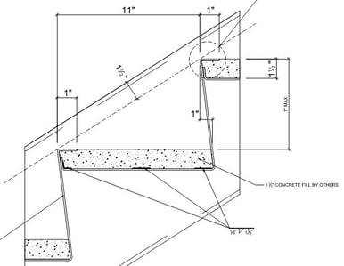 metal pan stair tread detail