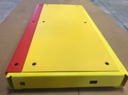 yellow with red stripe tread