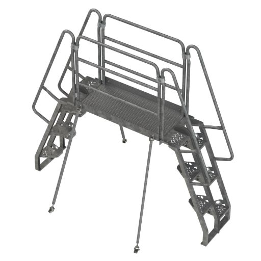 Industrial Crossover Stairs, Alternating Tread, 42" Stair Ht, 41.8125 ...