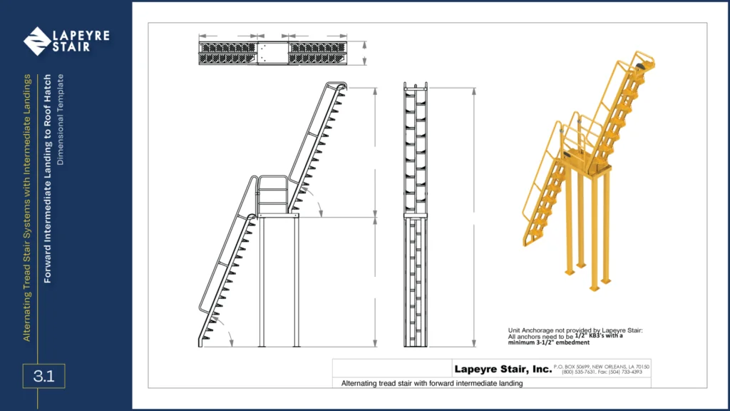 Forward Intermediate Landing to Roof Hatch