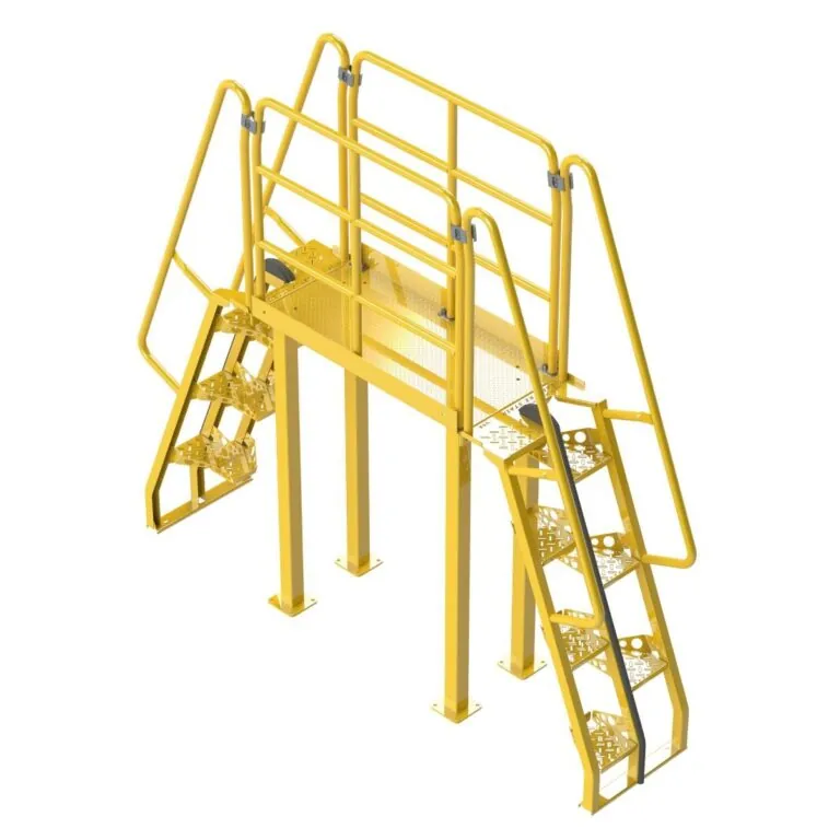 Powder Coated Crossover Ladder, 68 Degree, Alternating Tread