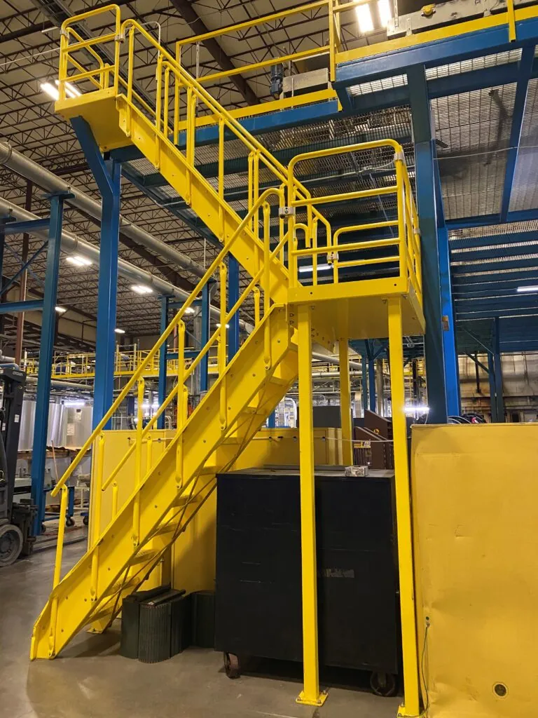 Industrial Stair, Swtichback, Powder Coated