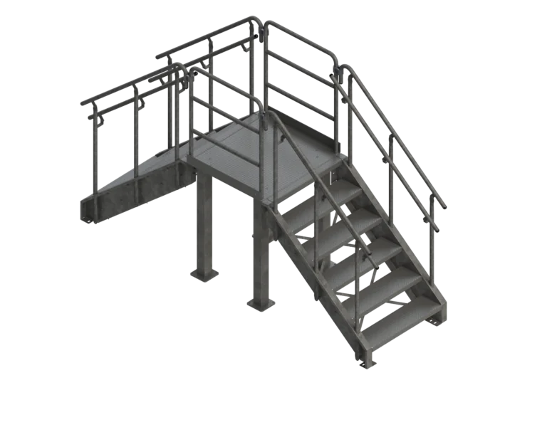 Galvanized Industrial Crossover Stair