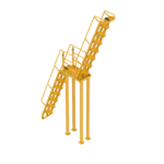 Alternating Tread Stair with Forward Intermediate Landing to Roof Hatch