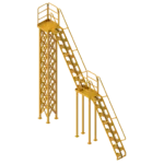 Alternating Tread Stair Intermediate Landing With Left Exit Top Platform