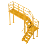 Left-Turn Intermediate Landing with Work Platform