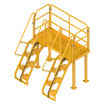 Alternating Tread U-Turn Crossover Stair