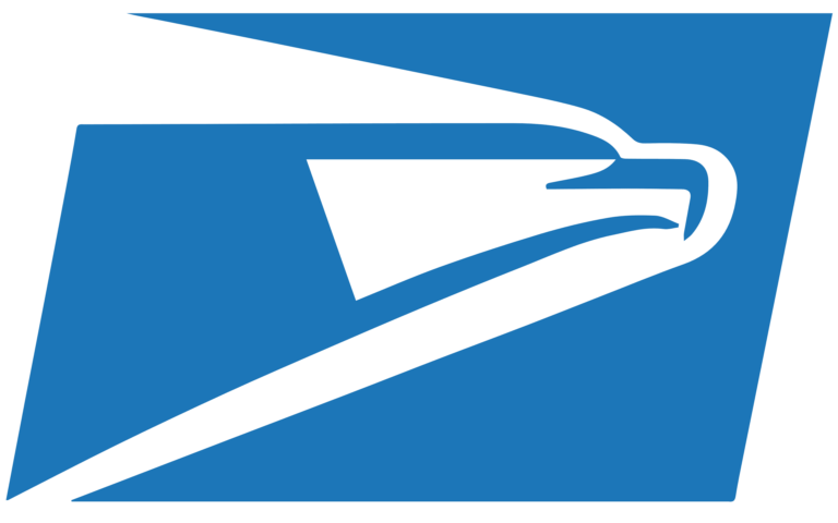 A blue envelope featuring a bird design