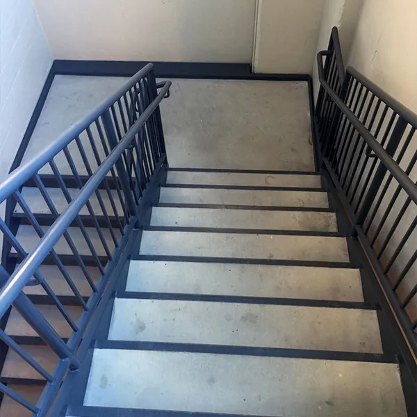 concrete filled metal pan stair
