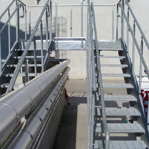 galvanized industrial crossover stairs
