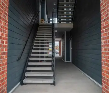 Exterior stair open side