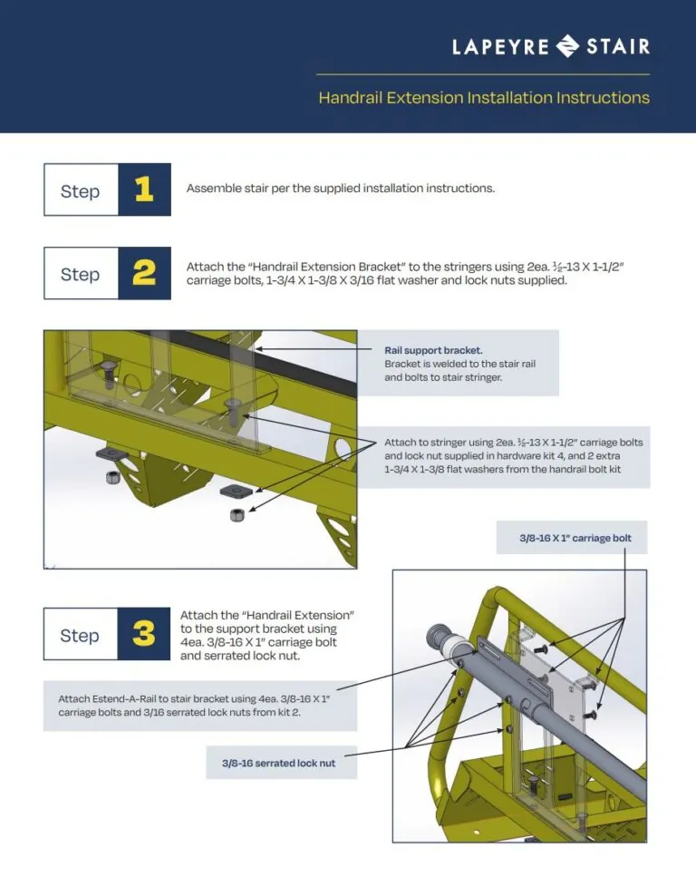Handrail extension installation instructions