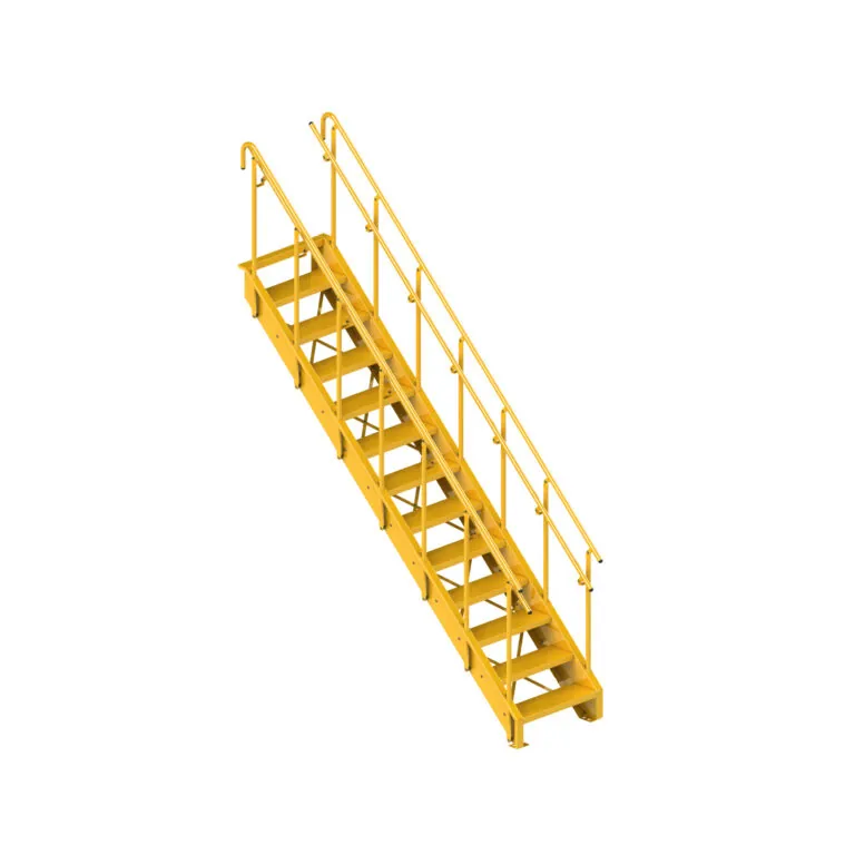 Carbon steel powder coated industrial stair