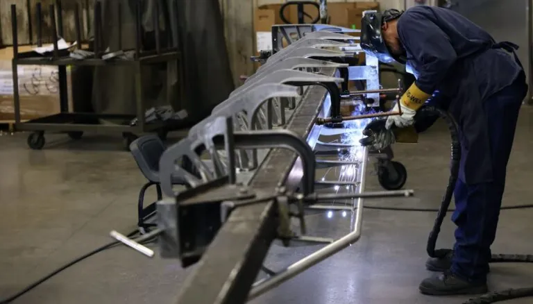 Welding aluminum alternating tread stairs