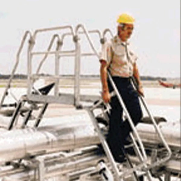 galvanized alternating tread crossover stairs, work platform