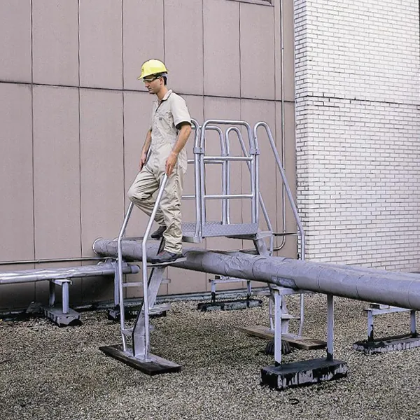 galvanized alternating tread crossover stairs, work platform